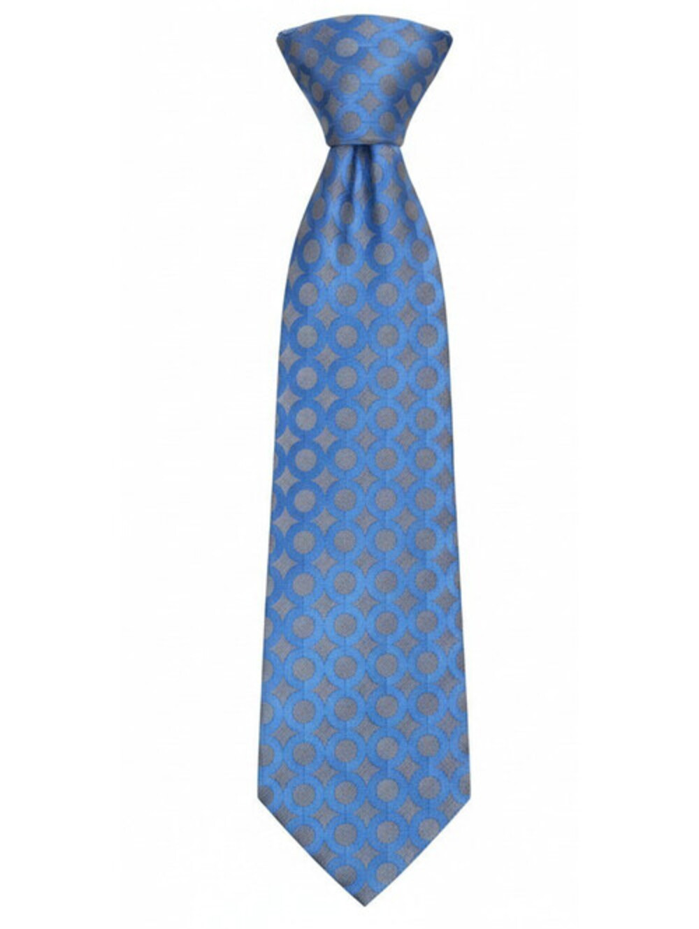 Lecollezioni 100% Micro Silk Men's Light Blue/Gray Necktie Designed In Italy